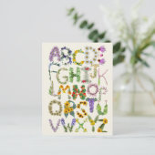 フラワーアルファベットキッズ新学期先生 ポストカード (スタンド正面)
