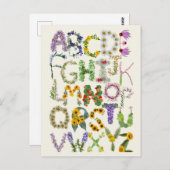 フラワーアルファベットキッズ新学期先生 ポストカード (正面/裏面)