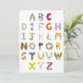 フラワーアルファベットABC |ボタニカルアルファベット |花 サンキューカード (スタンド正面)