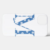 フラワーアルファベットM(青と点) Case-Mate iPhoneケース (裏面 (横))