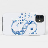 フラワーアルファベットS (青とドット) Case-Mate iPhoneケース (裏面(横))