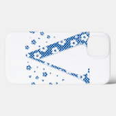 フラワーアルファベットV(青と点) Case-Mate iPhoneケース (裏面 (横))