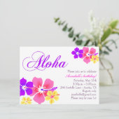 フラワーアロハ誕生日招待状 招待状 (スタンド正面)