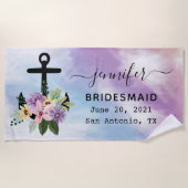 フラワーアンカー ブライズメイド ギフト ビーチタオル (正面)