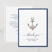 フラワーアンカー ブライダルシャワー フラットカード サンキューカード (正面/裏面)