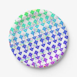 フラワーアンドバイクテーマ紙プレート ペーパープレート