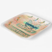 フラワーアンドバタフライ紙スクエアプレート ペーパープレート (傾斜あり)