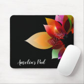 フラワーアートオンブラック マウスパッド (マウス)