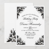 フラワーアートデコパーティ招待状 招待状 (正面/裏面)