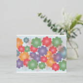 フラワーアートデザイン 箔招待状ポストカード (立ち正面)