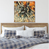 フラワーアートブラウン キャンバスプリント (インサイチュ (寝室))