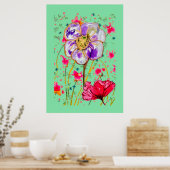 フラワーアートポスター ポスター (キッチン)