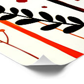 フラワーアート白い背景のウォールアート ポスター (コーナー)