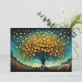 フラワーアート秋ツリーホリデー感謝祭カード シーズンカード (スタンド正面)