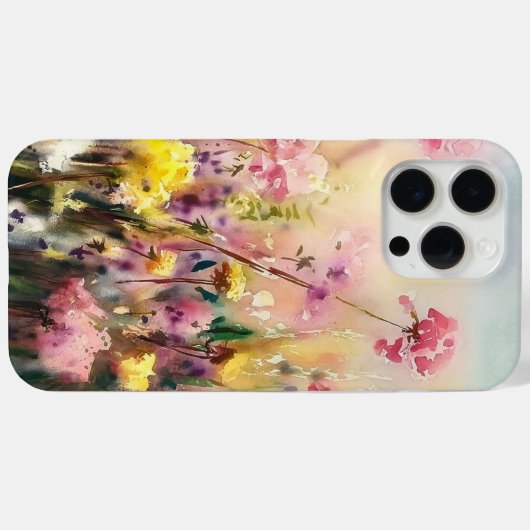 フラワーアート電話カバー、iphone 15 Pro Maxケース、 Case-Mate iPhoneケース (裏面 (横))