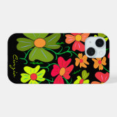 フラワーアート iPhone 15ケース (裏面横)