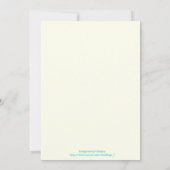 フラワーイエローターコイズ結婚式招待状 招待状 (裏面)