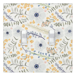 フラワーイエローブルーボタニカルパターンホームデコール