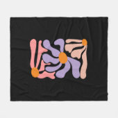 フラワーイラストアート フリースブランケット (正面(横))