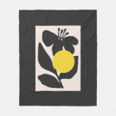 フラワーイラストアート フリースブランケット (正面)