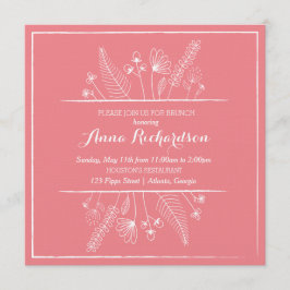 フラワーイラストレーションブランチ招待状 招待状