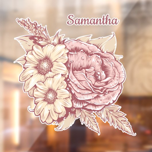 フラワーイラストレーション名前をカスタムする ウィンドウサイン (シート2)