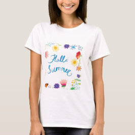 フラワーイラスト ハローサマービル Tシャツ