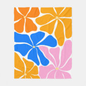 フラワーイラスト フリースブランケット (正面)