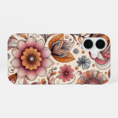 フラワーイラスト iPhoneケース スリム iPhone 16ケース (裏面横)