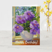 フラワーインウィンドウ誕生日カード カード (黄色い花)