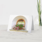 フラワーインオールドウィンドウ悔やみや弔慰 カード (正面)