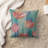 フラワーインザレインミックスメディア装飾用クッション クッション (ブランケット)