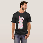 フラワーイースターウサギイースターエッグスプリング Tシャツ (正面フル)