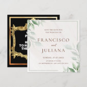 フラワーウェディング招待状カード Save The Date 招待状 (正面/裏面)