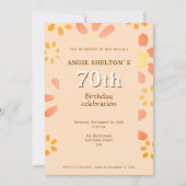 フラワーウォータカラーフローラ70thバースデーパーティー 招待状 (正面)