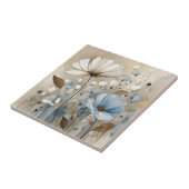 フラワーウォータカラー抽象芸術ベージュグレー タイル (側面)