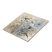 フラワーウォータカラー抽象芸術ベージュグレー タイル (側面)