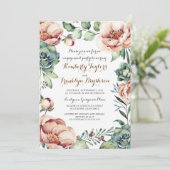 フラワーウォーターカラーアイボリー秋エンゲージメントパーティー 招待状 (スタンド正面)