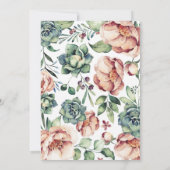 フラワーウォーターカラーアイボリー秋エンゲージメントパーティー 招待状 (裏面)