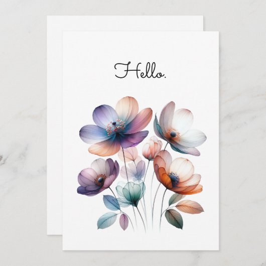 フラワーウォーターカラーイラストレーションカスタマイズ (正面/裏面)