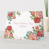 フラワーウォーターカラーエレガントマザーズデー カード (裏面)
