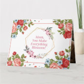 フラワーウォーターカラーエレガントマザーズデー カード (正面)