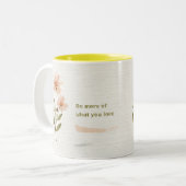 フラワーウォーターカラーキャンバス ツートーンマグカップ (正面左)