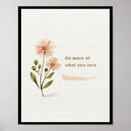 フラワーウォーターカラーキャンバス ポスター