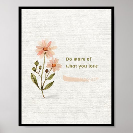 フラワーウォーターカラーキャンバス ポスター (正面)