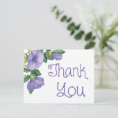 フラワーウォーターカラーサンクスユーパープルブルーム ポストカード (スタンド正面)