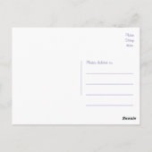 フラワーウォーターカラーサンクスユーパープルブルーム ポストカード (裏面)