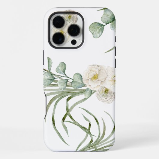 フラワーウォーターカラーシームレスパターン iPhoneケース (裏面)