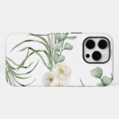 フラワーウォーターカラーシームレスパターン iPhoneケース (裏面横)