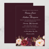 フラワーウォーターカラーバースガーデンウェディング招待状 招待状 (正面/裏面)